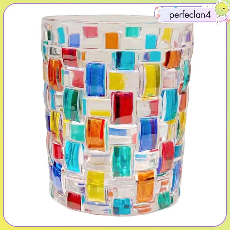 Set 4 Cốc Thủy Tinh Uống Trà / Cà Phê Nhiều Màu Sắc Dành Cho Gia Đình / Quán Bar