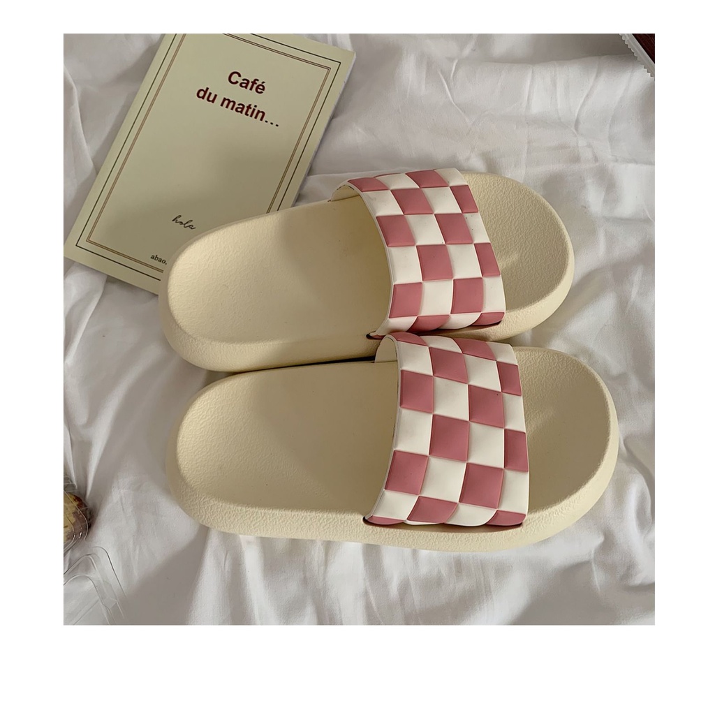 Dép quai ngang nam nữ kẻ ô cờ trendy - US721
