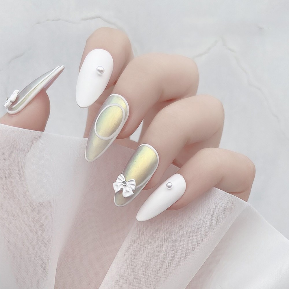 Set charm nơ gắn móng 3D nhiều màu phụ kiện trang trí nail