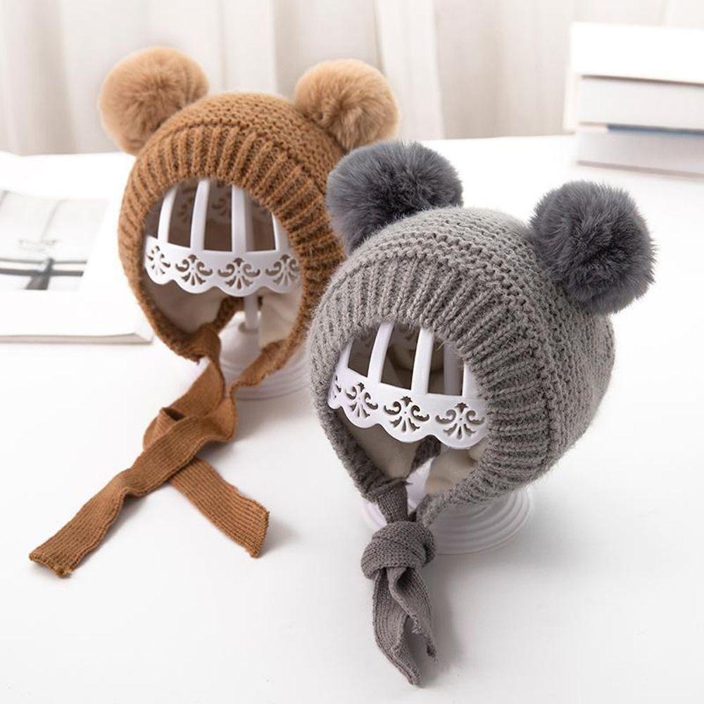 Mũ Len Trùm Đầu Giữ Ấm Mùa Đông Dễ Thương Cho Bé