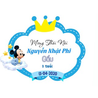 Bảng tên sinh nhật bé trai