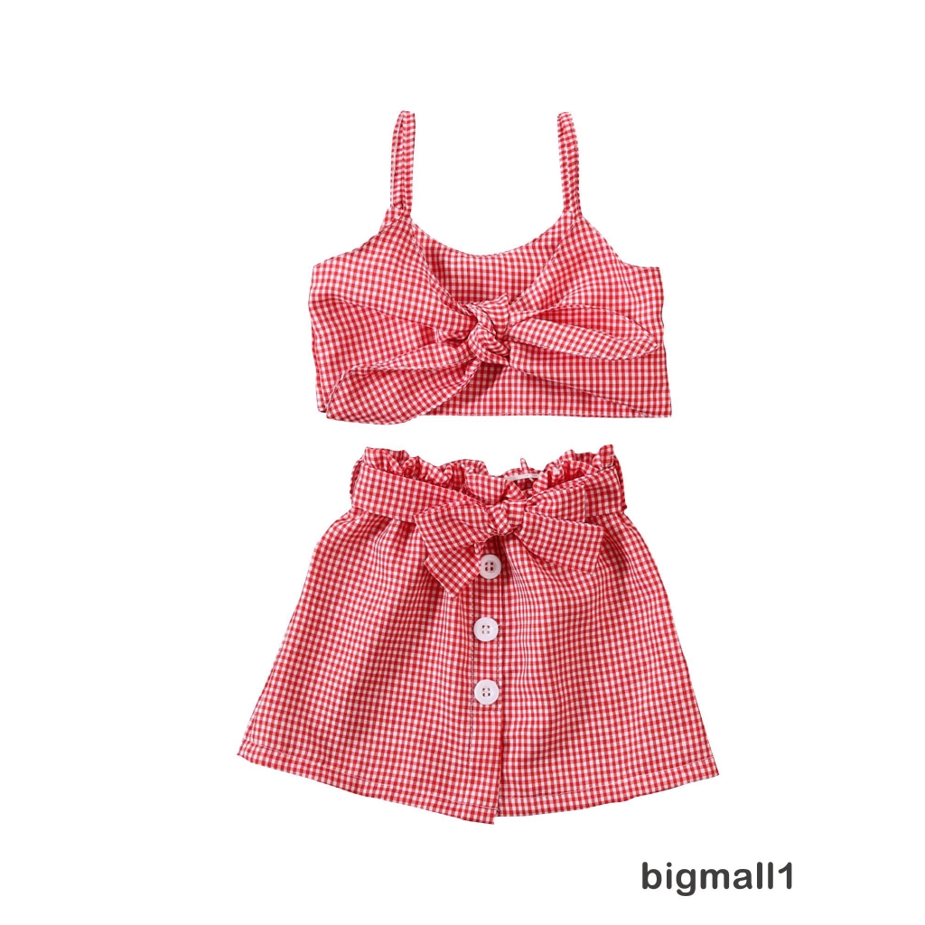 Set Áo 2 Dây Lửng+Chân Váy Chữ A Cho Bé Gái