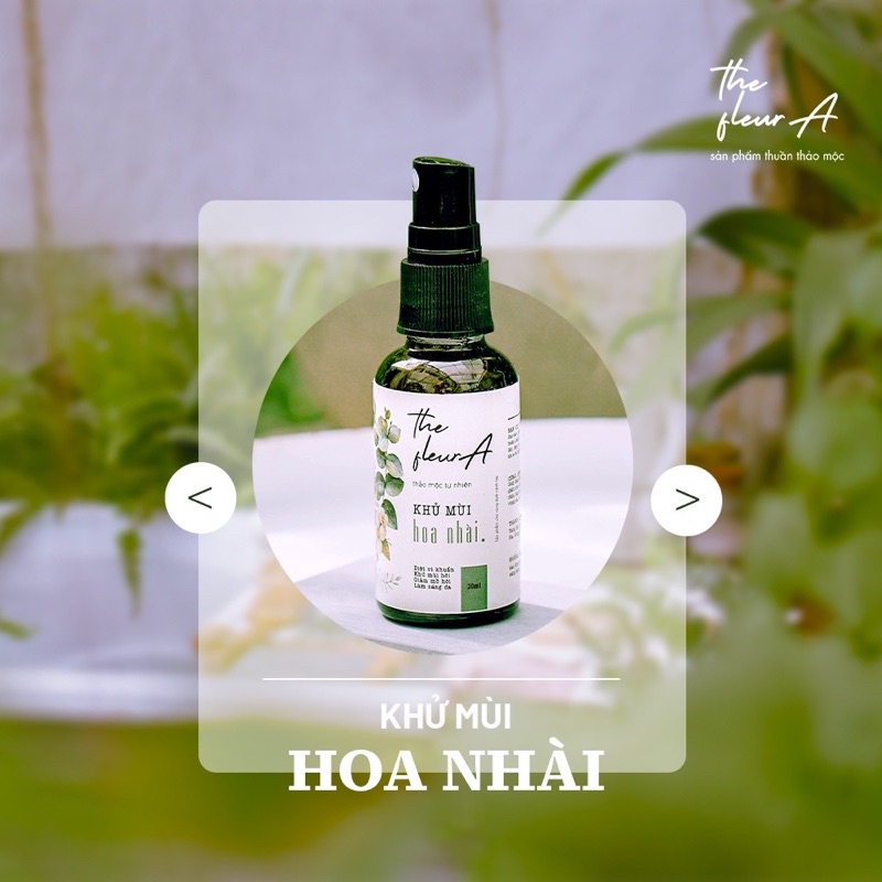 Bộ 2 Chai Hoa Nhài Khử Mùi Hôi Nách Thảo Mộc HandMade Loại Bỏ Mồ Hôi Và Không Gây Thâm Da the Fleura