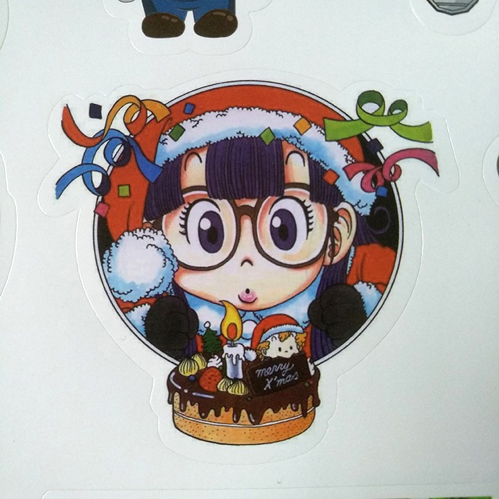 Tấm sticker dán chủ đề ARALE CÔ BÉ ROBOT