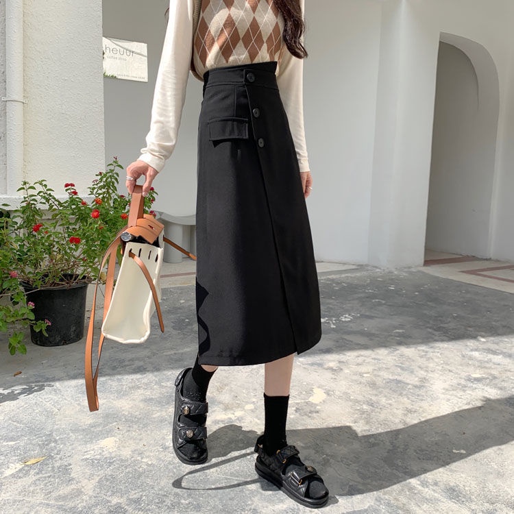 COZOK Chân Váy Lưng Cao Thiết Kế Độc Đáo Thời Trang