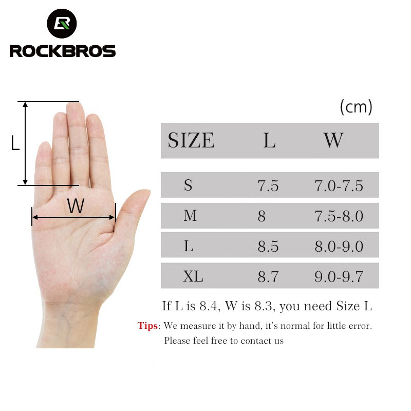 Rockbros Găng Tay Chạy Xe Đạp Hở Ngón Size M L