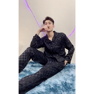 Bộ Pyjama Chất Lụa Gấm áo dài- quần dài