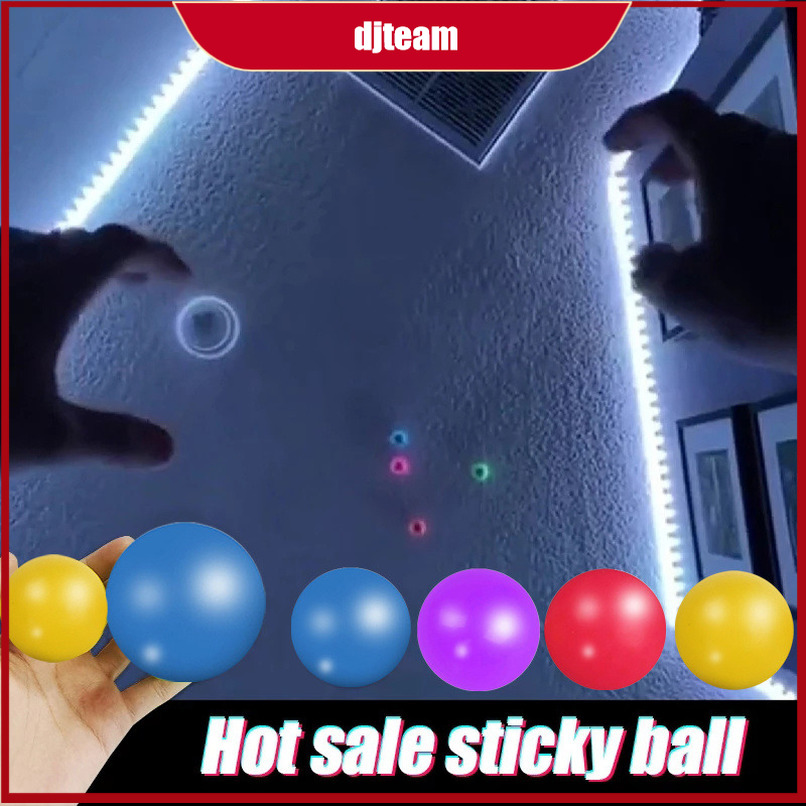 【COD】Sticky Wall Ball Sticky Ball Catch Ném bóng Mới lạ cho trẻ em bé trai bé gái trò chơi trong nhà @STTEAM