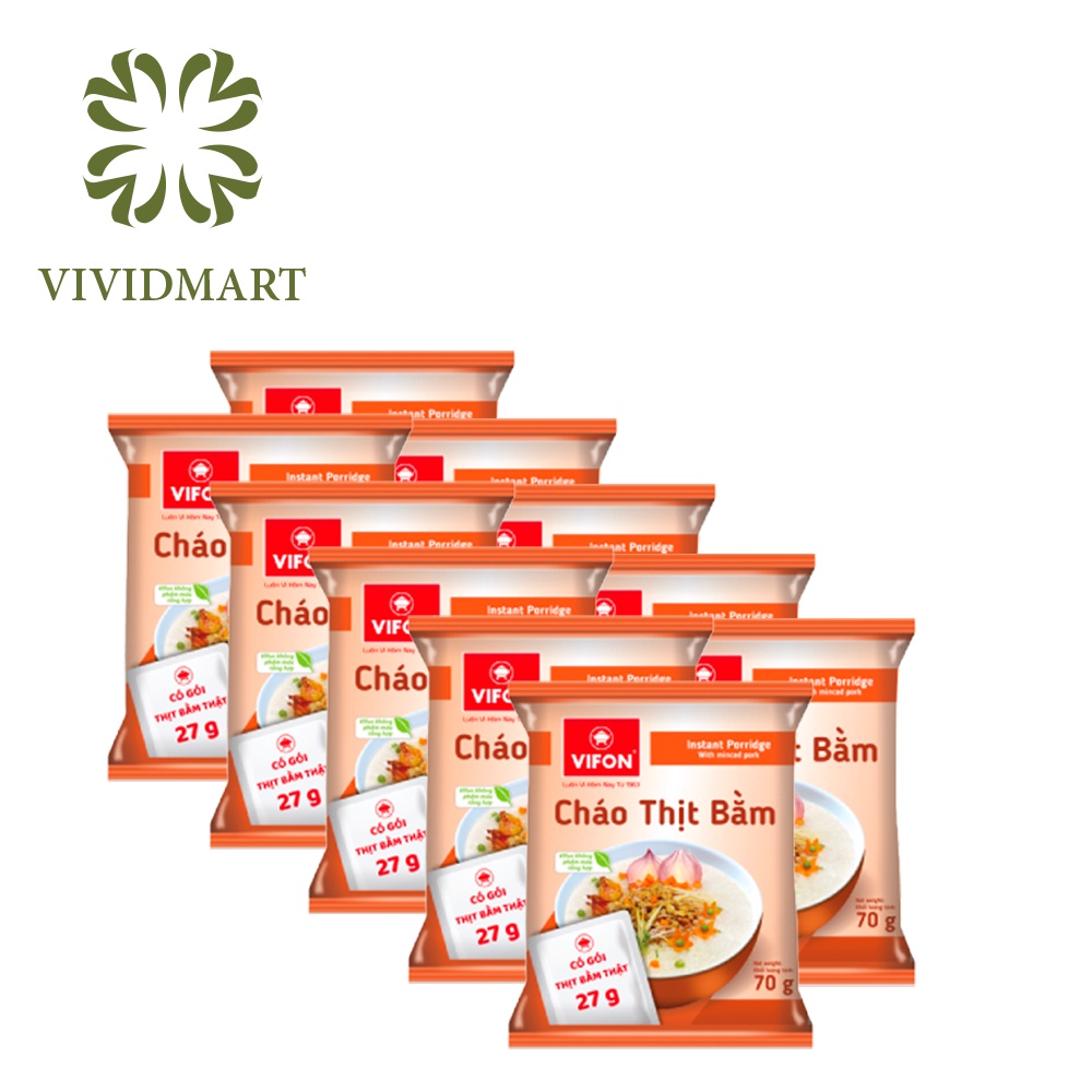 CHÁO ĂN LIỀN VIFON 70g/GÓI THỊT BẰM / GÀ / SƯỜN / BÒ / NẤM ĐÔNG CÔ / TRỨNG MUỐI / RIÊU CUA