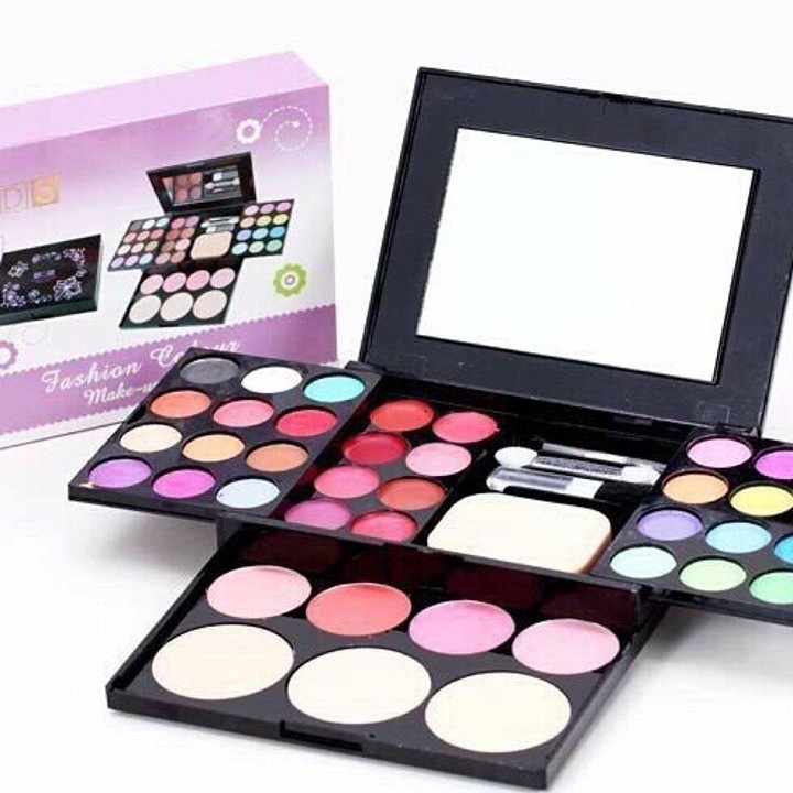 Bộ trang điểm 5 in 1 Fashion Color Make Up Kit Ads, Set trang điểm 5 in 1 thiết kế sang trọng, kèm gương lớn tiện lợi