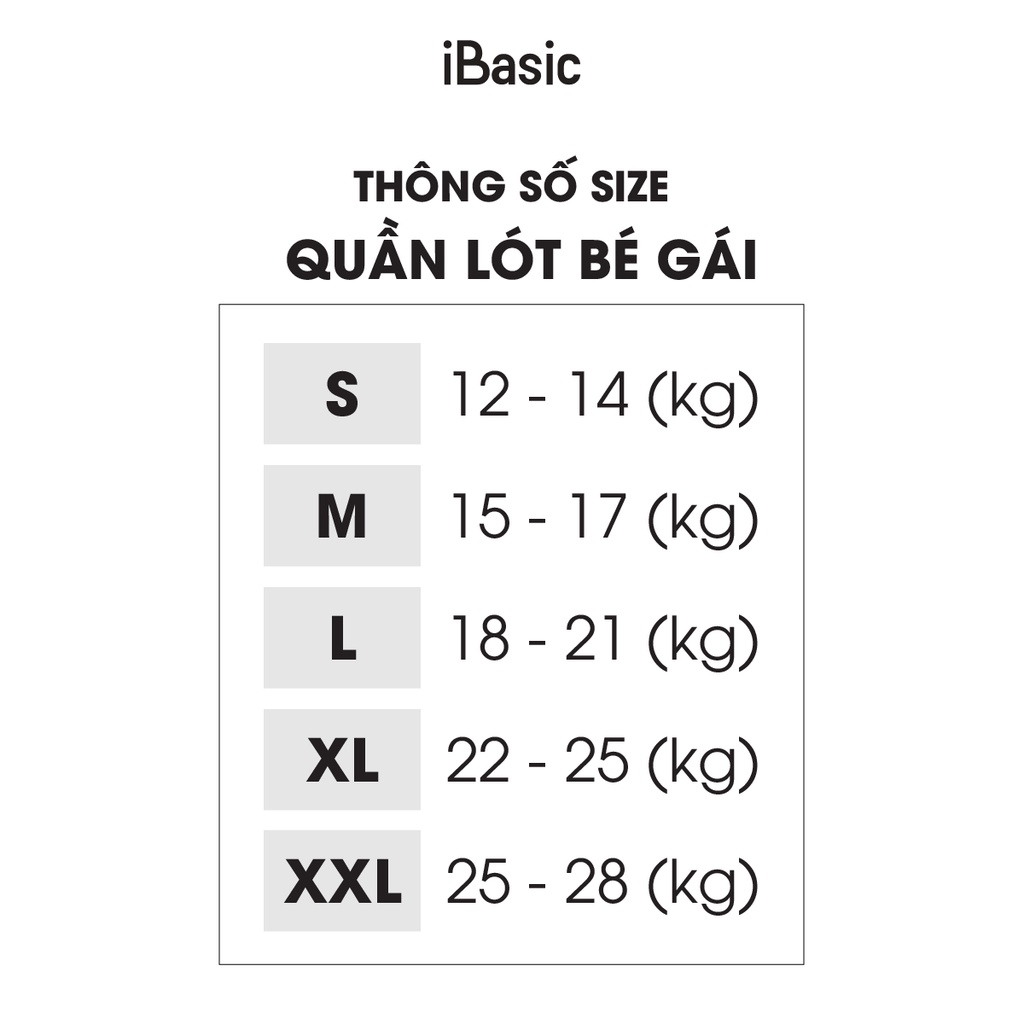 Hộp 6 quần lót bé gái boy short iBasic KG002P