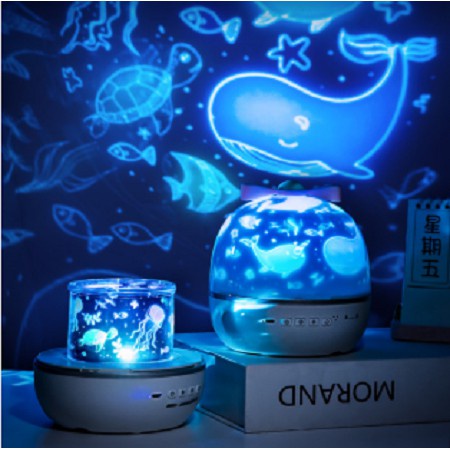 Đèn Ngủ Chiếu Hình 3D Ngôi Sao, Vũ Trụ, Cổ Tích, Đại Dương, Sinh Nhật Xoay Tự Động Đèn LED Lãng Mạn Siêu Đẹp