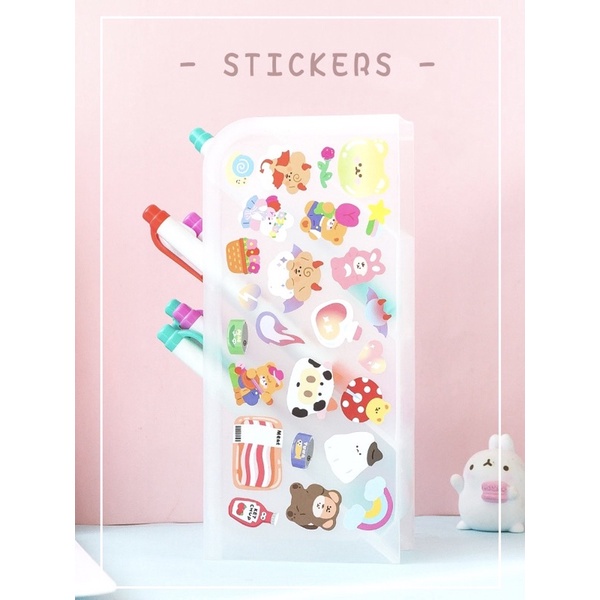 Sticker cute/Cuộn hình dán dễ thương trang trí sổ planner bullet journal Hàn Quốc Tẻn Tẻn