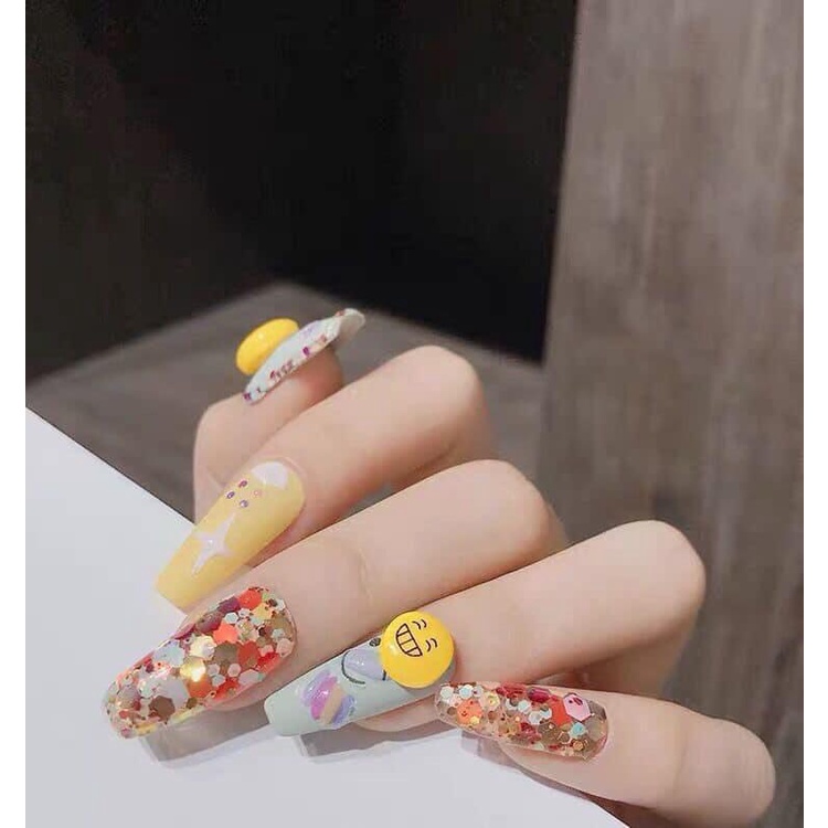 Charm nail mặt cười đính móng , mix 14 mẫu
