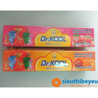 Kem đánh răng trẻ em Dr Kool hương dâu/cam 75g