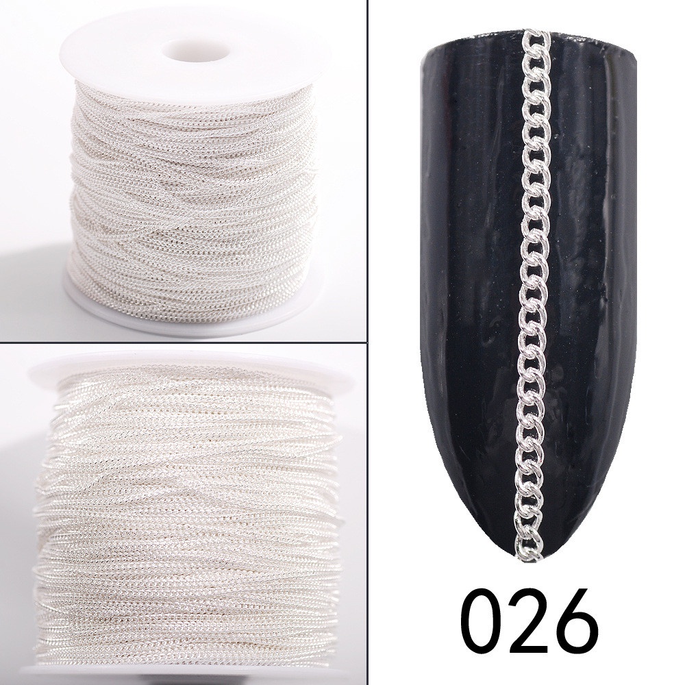 Dây xích - Dây bi trang trí móng - Có hai màu vàng bạc