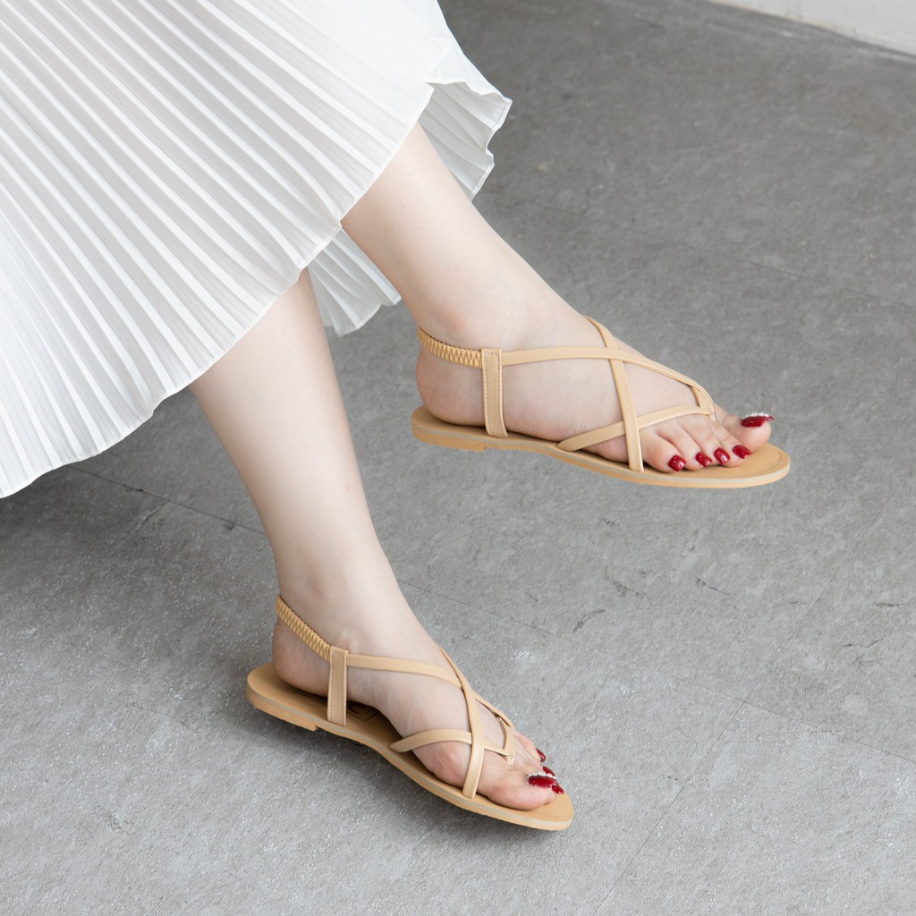 Giày Sandal Nữ quai kẹp dây mảnh cách điệu MWC NUSD- 2847