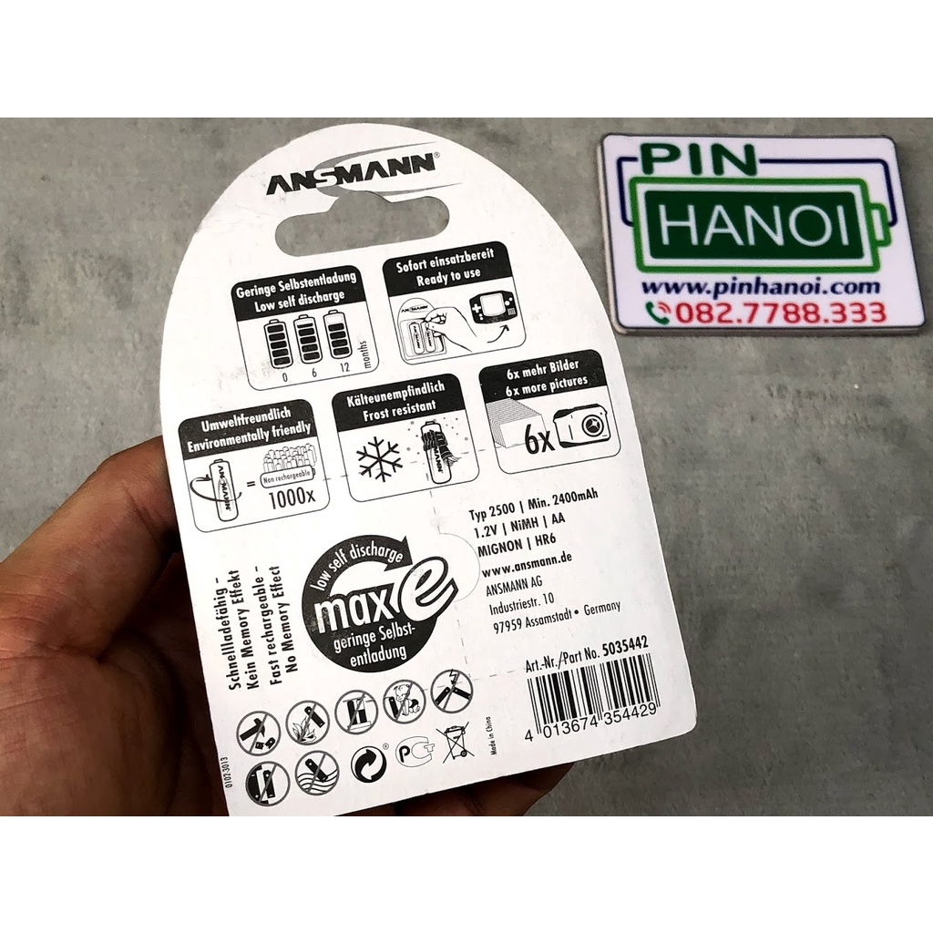 Vỉ 4 pin sạc ANSMANN Pin Tiểu NiMH HR6 AA 2500mAh BL4 5035442