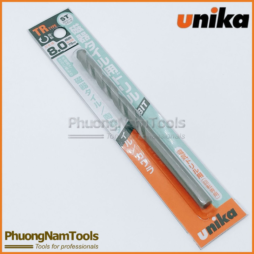 Mũi khoan gạch men, tường 8.0x125mm - Unika đuôi tròn mã TR