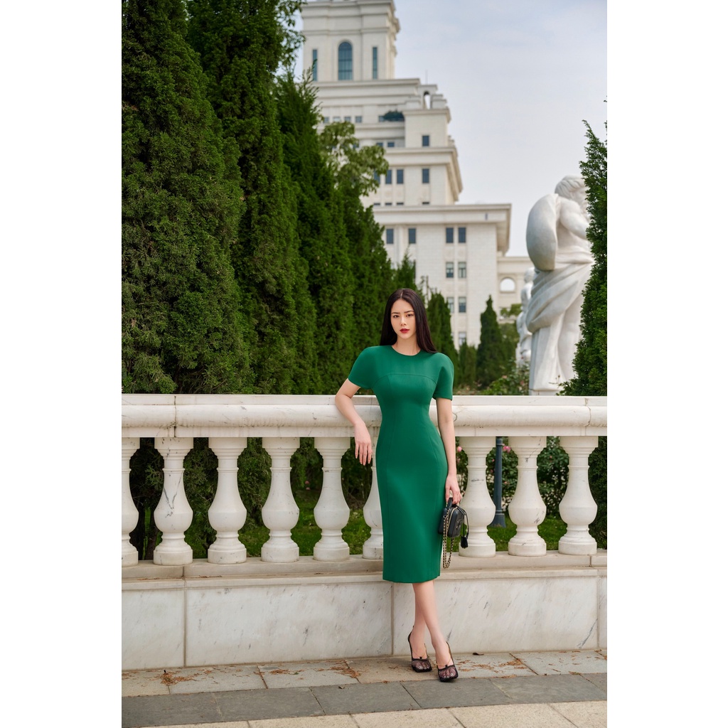 Đầm bút chì ôm darkgreen nữ HUONG BOUTIQUE HBV1179