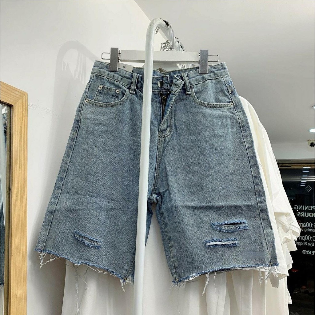 Shorts jean rách