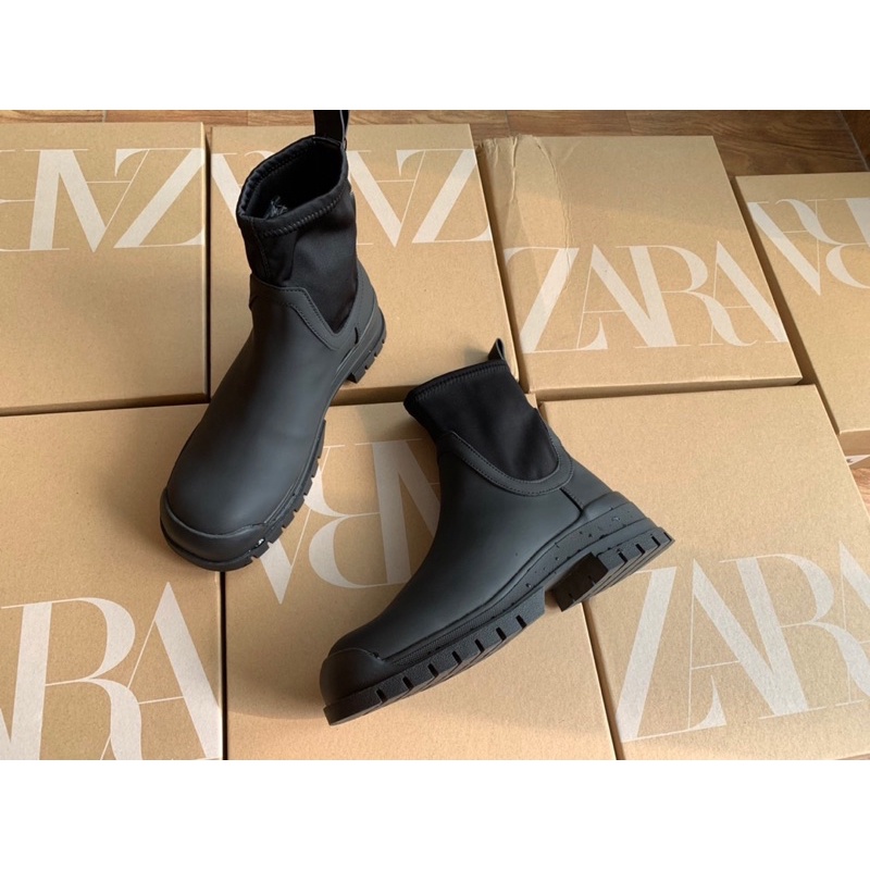 Bốt cổ ngắn zara chất liệu chống thấm nước hàng xuất dư