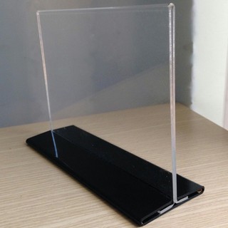 Kệ Mica A4 / Menu Mica A4 kiểu ngang - Đế lùa hiển thị 02 mặt