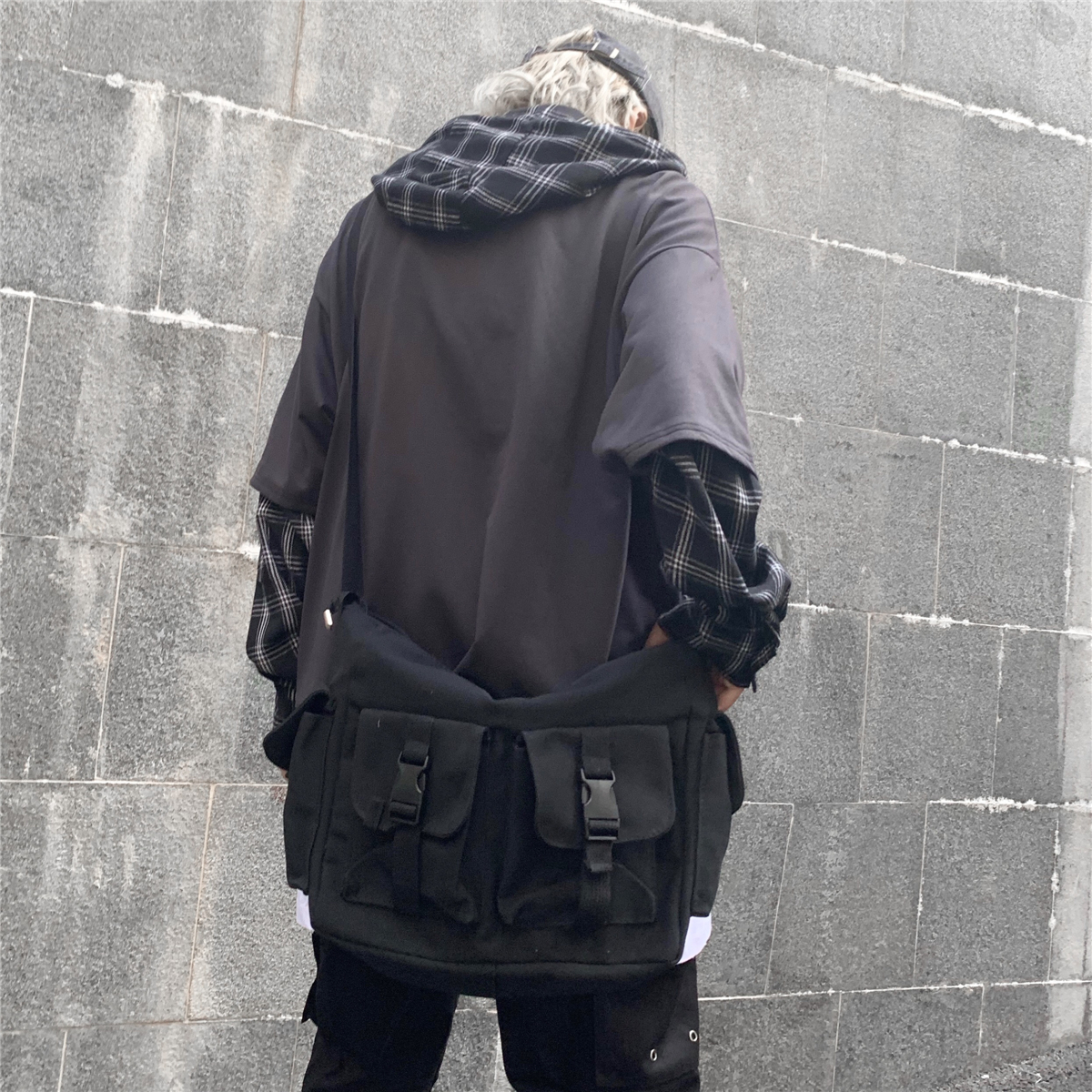 Túi đeo chéo cỡ lớn 23116 phong cách Harajuku thời trang dễ phối đồ | BigBuy360 - bigbuy360.vn