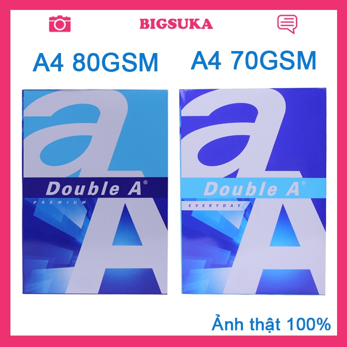 Giấy A4 Double A 80gsm 500 tờ BIGSUKA