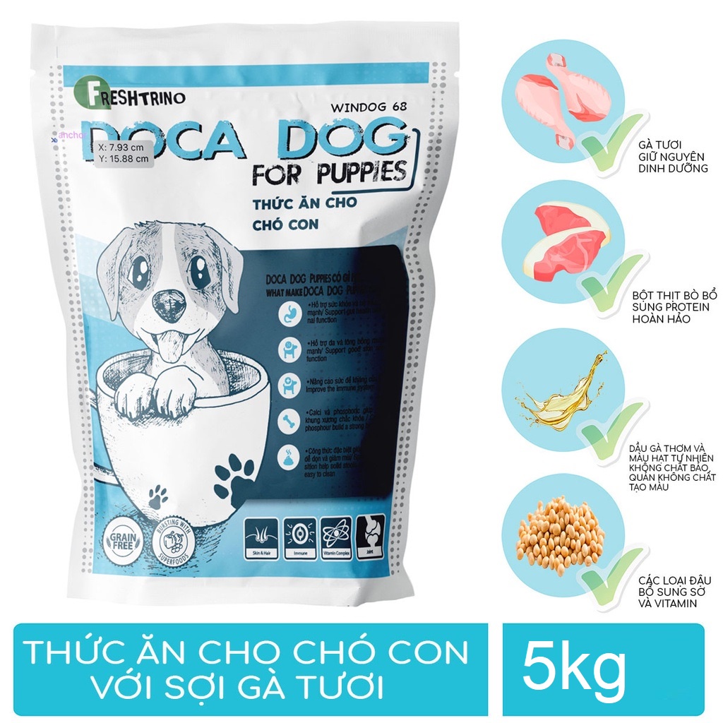 Thức ăn chó con Alphatrino Puppy 5kg - Giao Hỏa Tốc HCM - Thơm mùi sữa cún thích mê - Nà Ní Pet Shop