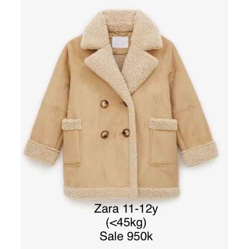 Áo Zara da lộn lót lông (size 11-12y)