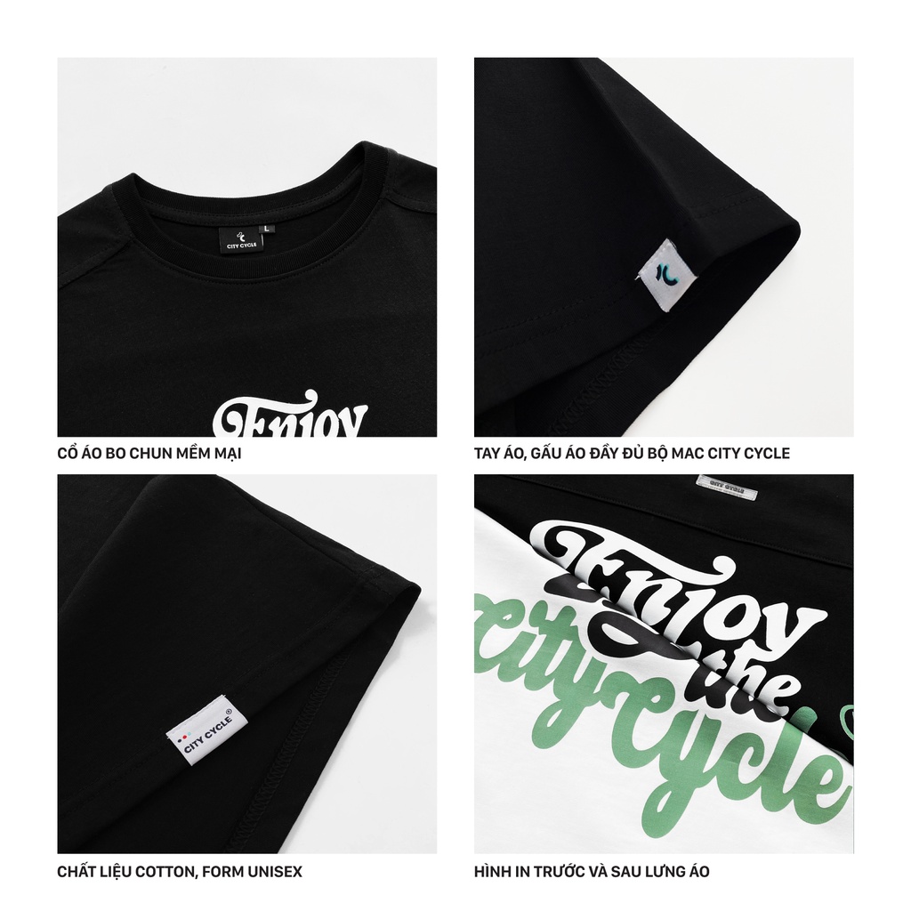 Áo thun local brand Enjoy City Cycle phông tay lỡ unisex oversize nam nữ form rộng