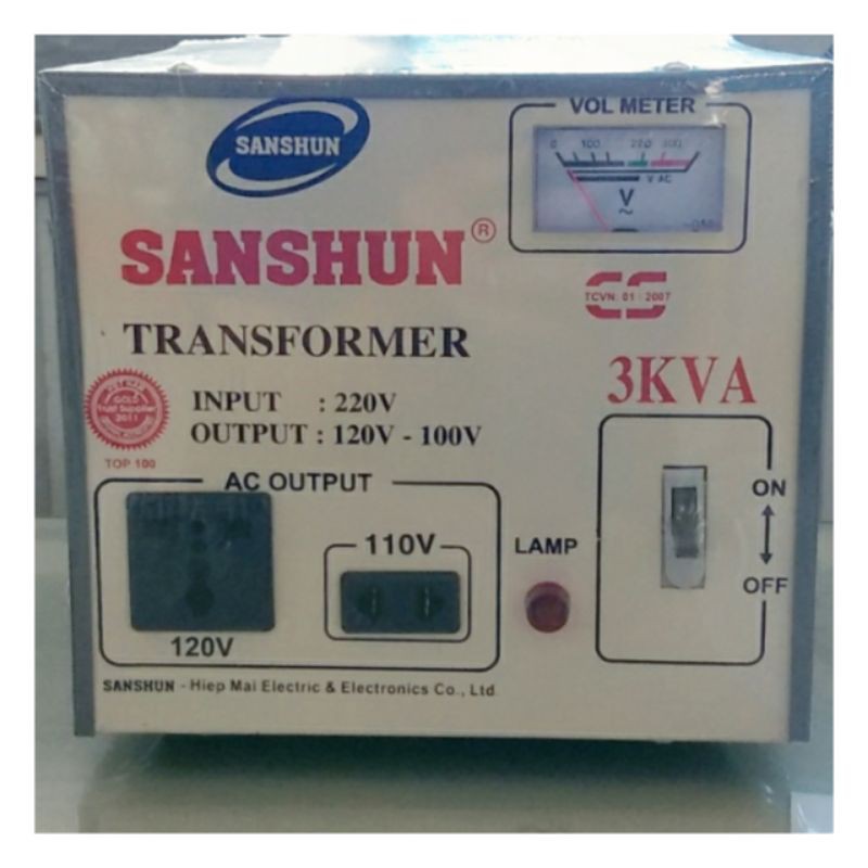 Biến thế SanShun 3KVA - Biến áp đổi nguồn điện 220v ra 100V-110V