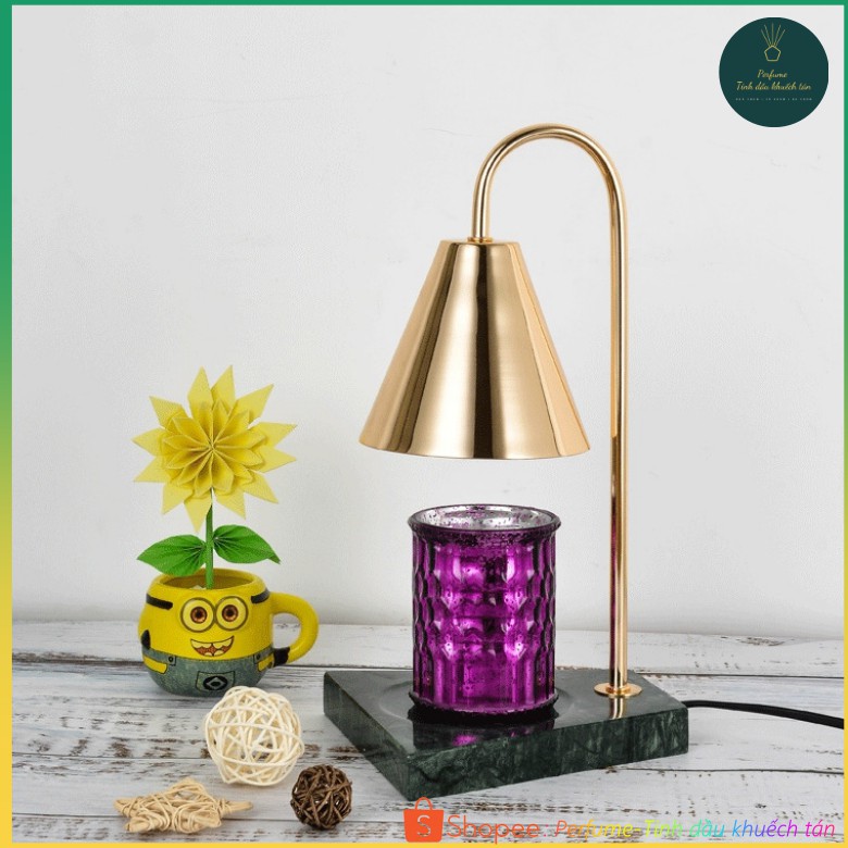 Đèn đốt nến thơm Đế đá - Warmer Candles GU10 35W - Phong cách Hàn Quốc, có núm chỉnh độ sáng