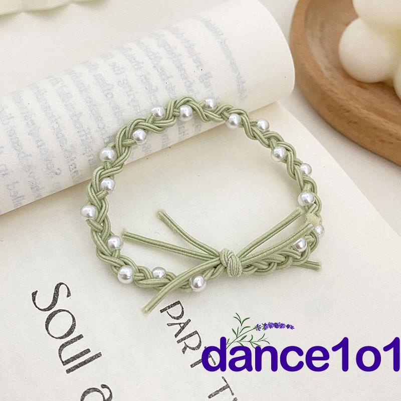 Dây buộc tóc đính ngọc trai màu kẹo cho nữ