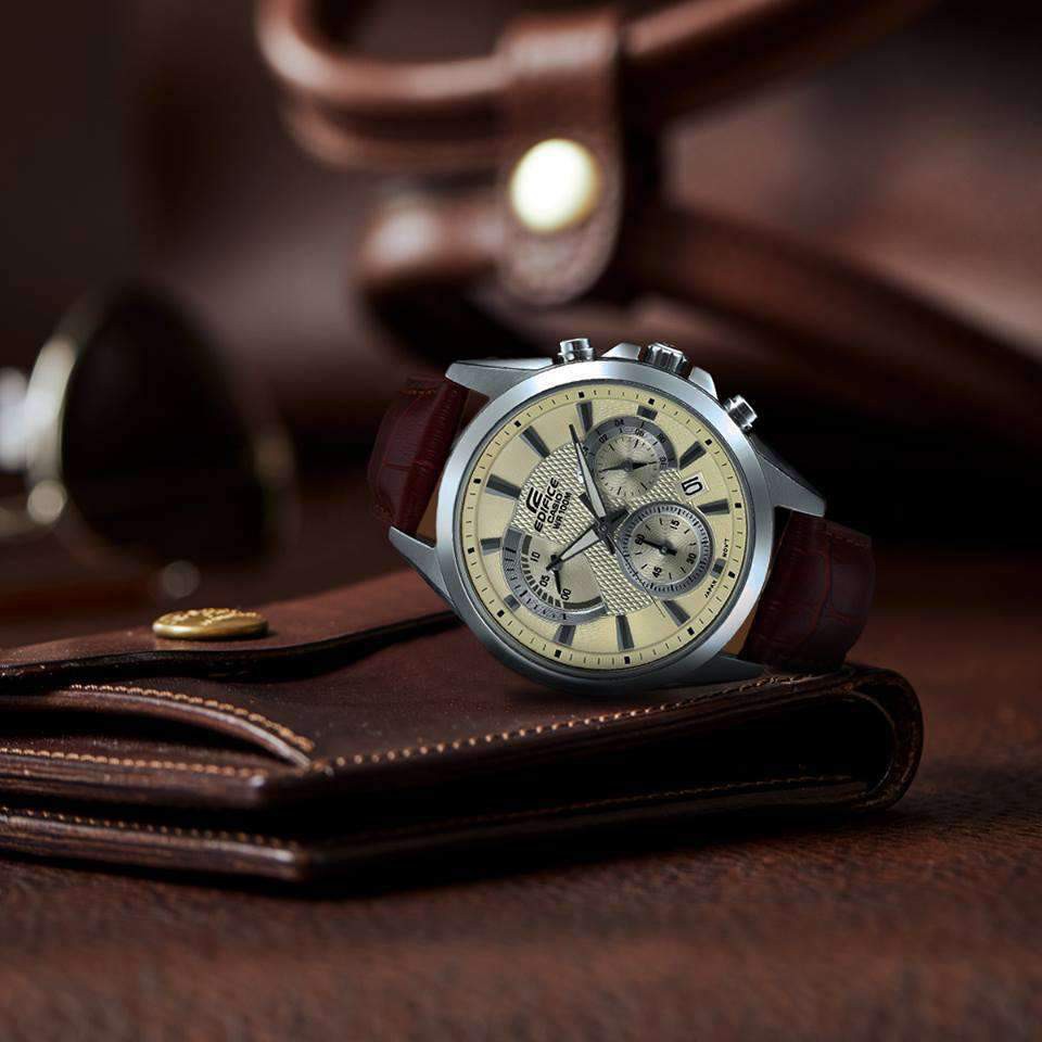 Đồng hồ nam Casio Edifice EFV-580L-7AVUDF dây da nâu Chính Hãng