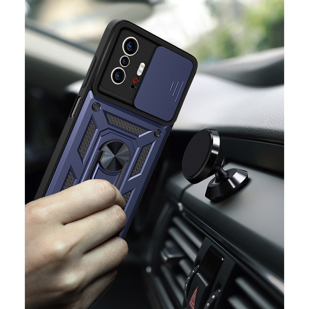 Ốp điện thoại cứng bảo vệ camera có giá đỡ từ tính cho Xiaomi Mi 11T Mi11t Pro