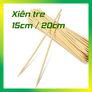 Que xiên tre 15cm / 20cm, que xiên tôm nướng đồ ăn vặt