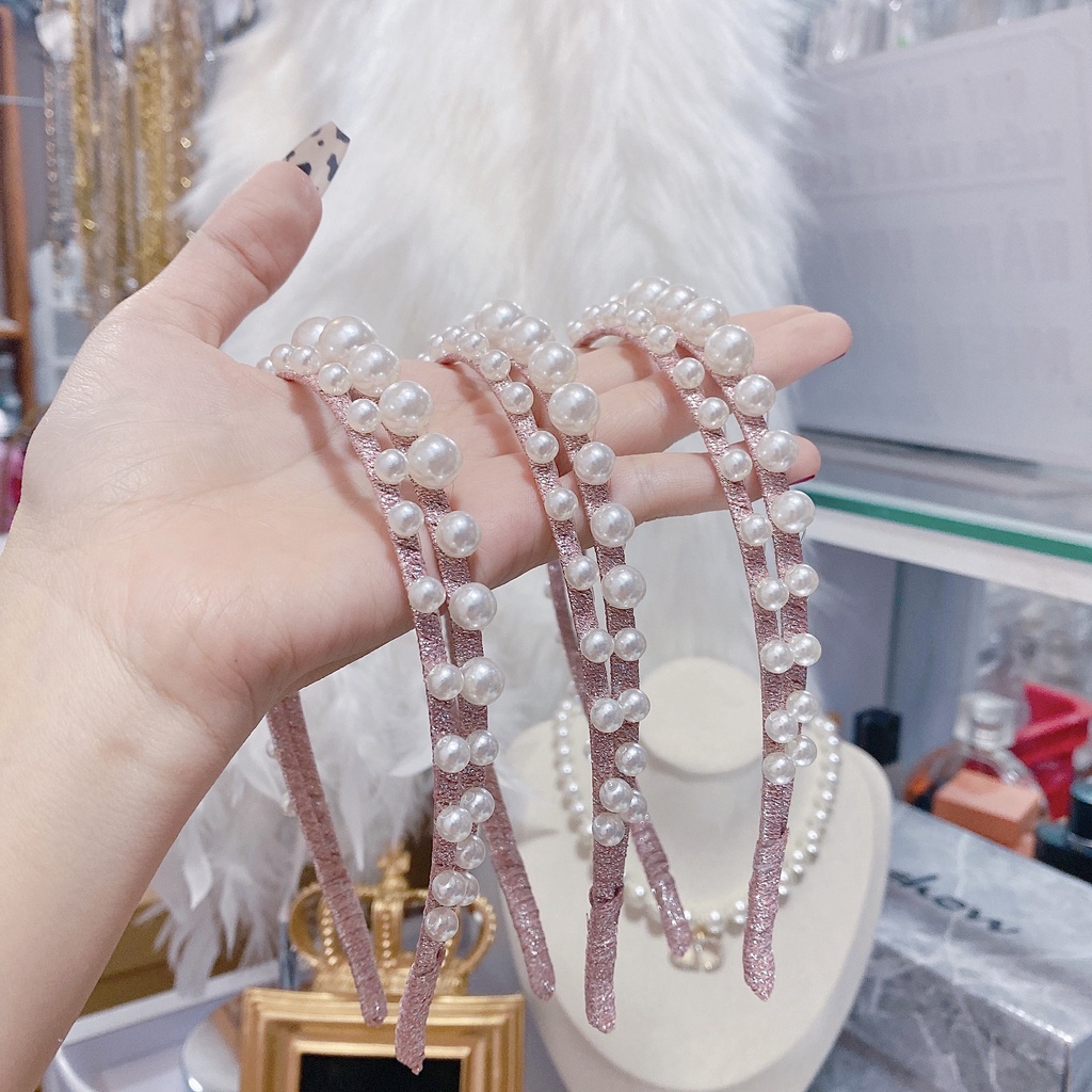 Bờm tóc cài tóc đính ngọc hai hàng