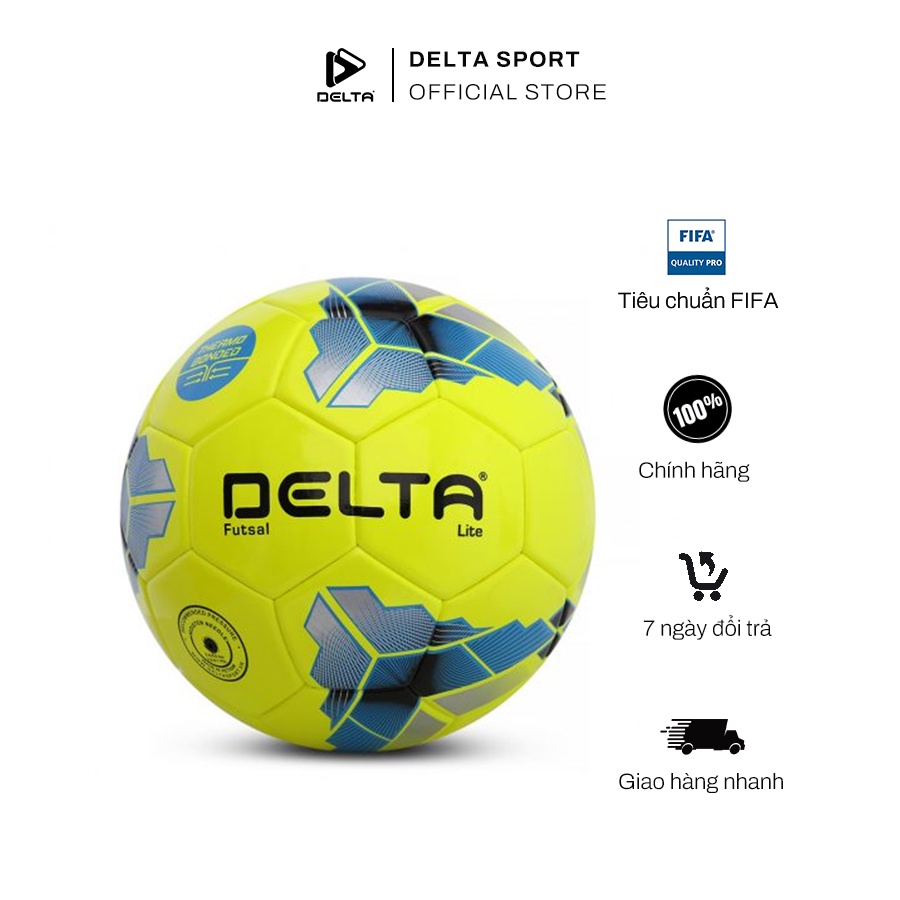 Bóng đá futsal DELTA 3696-4D size 4 từ da TPU tổng hợp, chơi trên sân cỏ nhân tạo hoặc trong nhà phù hợp từ 12 tuổi.