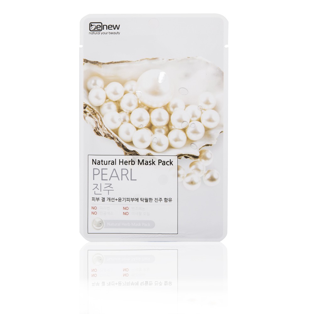 BỘ 10 MIẾNG ĐẮP MẶT NẠ NGỌC TRAI LÀM SÁNG DA BENEW NATURAL HERB MASK PACK PEARL