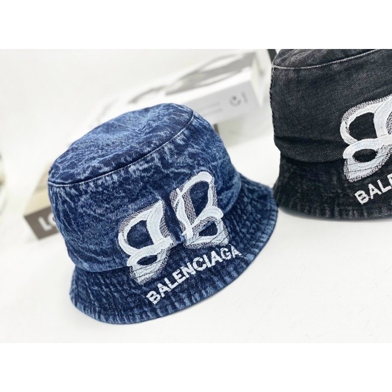 Nón bucket nam nữ, bo cụp jeans mềm Bb 2 màu đen , xanh thời trang
