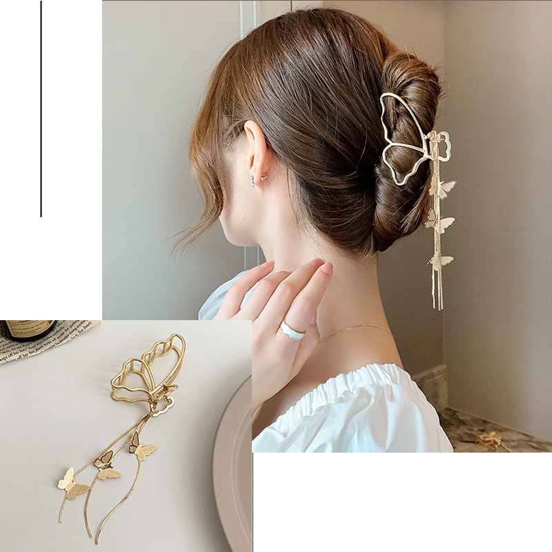 Kẹp tóc hình bướm 17KM phong cách vintage mới cho nữ