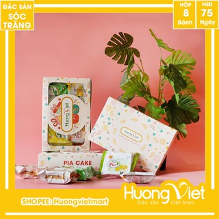[ 8 BÁNH PÍA KIM SA TAN CHẢY] Hộp quà xinh xắn 8 bánh pía kim sa tan chảy Tân Huê Viên
