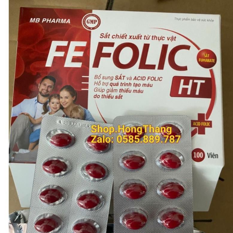 Fe Folic bổ sung sắt và acid folic, giảm thiếu máu do thiếu sắt, hỗ trợ quá trình tạo máu