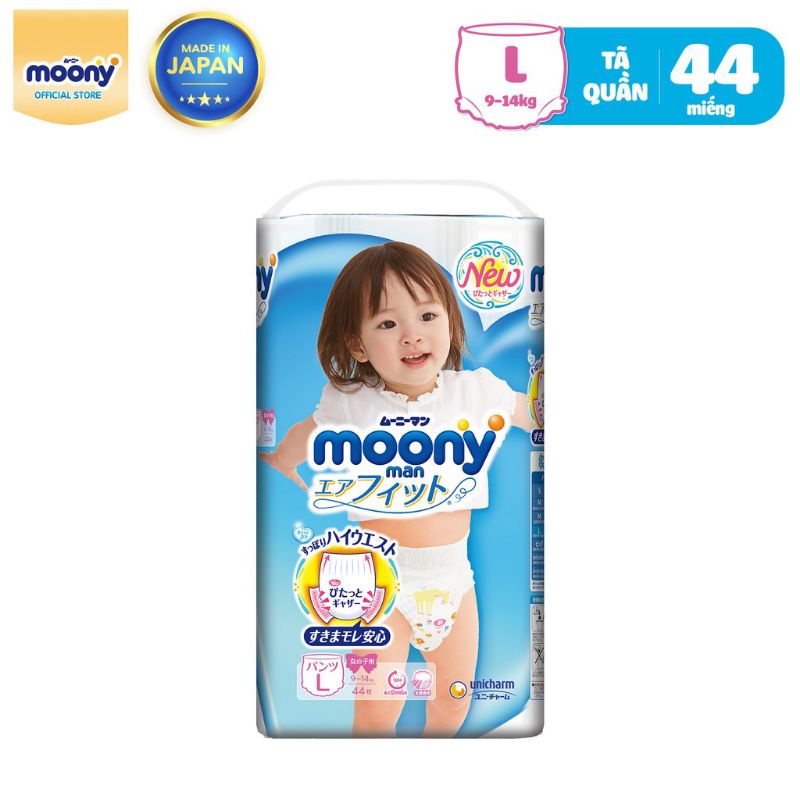 &quot;Free ship&quot;Bỉm Moony cao cấp - Nhập khẩu từ Nhật Bản quần/dán size Nb96/S90/M68/ L54/ L44/ Xl44