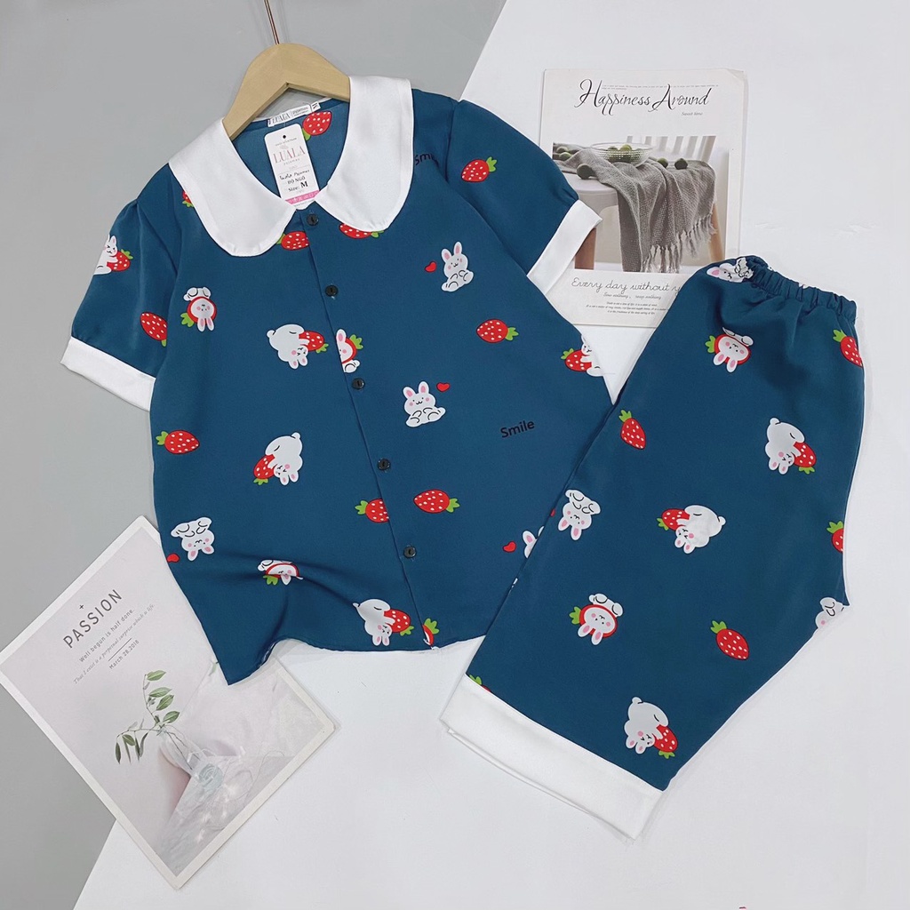 Đồ bộ pijama lửng chất lụa satin size M,L,XL