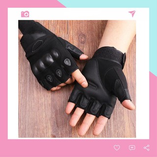 Găng Tay Phượt Cụt Ngón Có Gù Bảo Vệ BG05 (Đen)