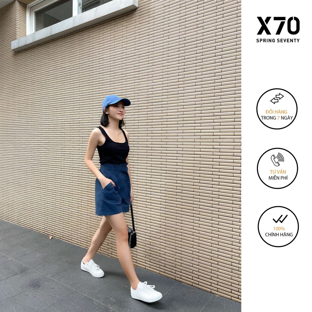 Quần Short Nữ Kaki Nhung Thiết Kế Thắt Nơ Thời Trang X70 - 04460011