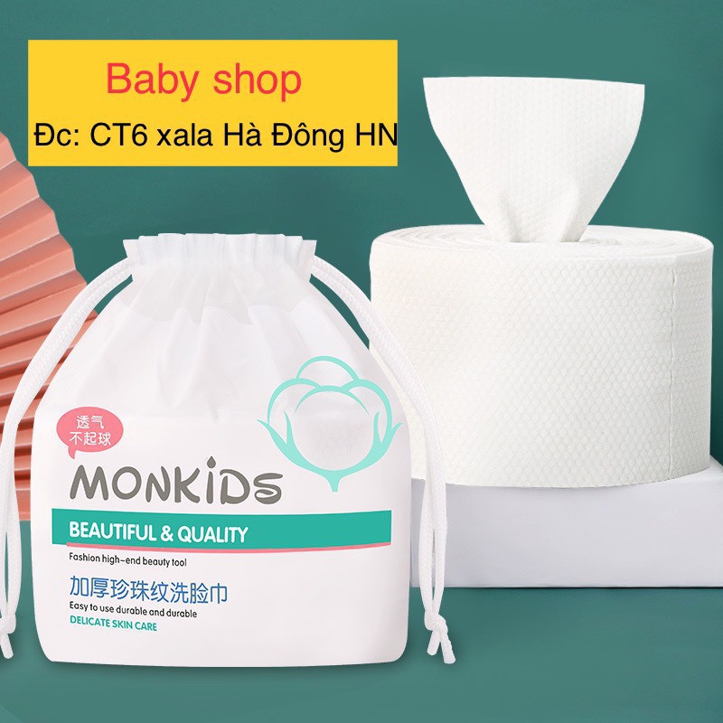 [Hàng mới về] Khăn lau mặt siêu mềm &amp; tiện lợi dùng 1 lần chăm sóc da Monkids